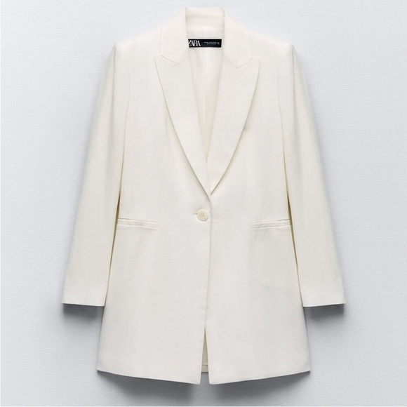 Zara Jackets & Blazers - Zara TAILORED LINEN BLEND LONGLINE BLAZER